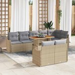 vidaXL Ensemble de canapé de jardin 9 Pièces beige et gris clair