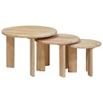 vidaXL Tables basses gigognes 3 Pièces Noir Bois de mangue massif