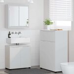 vidaXL Ensemble de mobilier de salle de bain avec tiroir 3 Pièces Blanc