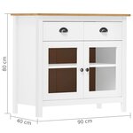 vidaXL Buffet Hill Blanc 90x40x80 cm Bois de pin solide