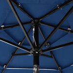 vidaXL Parasol à 3 niveaux avec mât en aluminium Bleu azuré 2 m