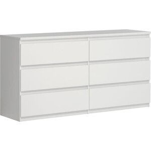Commode CHELSEA 6 Tiroirs - Couleur blanc mat - 154 x 42 2 x 79 9 cm