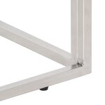 vidaXL Table console argenté acier inoxydable et bois de mélèze massif