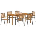 vidaXL Ensemble de salle à manger pour jardin 7 Pièces Gris