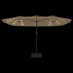 vidaXL Parasol de jardin à double tête avec LED taupe 449x245 cm