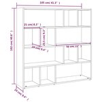 vidaXL Bibliothèque/Cloison de séparation Blanc 105x24x102 cm