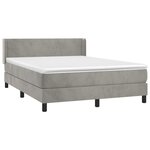 vidaXL Sommier à lattes de lit et matelas Gris clair 140x190cm Velours