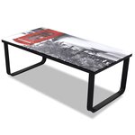vidaXL Table basse avec impression de cabine téléphonique Dessus verre