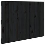 vidaXL Tête de lit murale Noir 95 5x3x60 cm Bois massif de pin