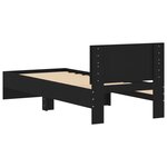 vidaXL Cadre de lit avec tête de lit noir 90x200 cm bois d'ingénierie