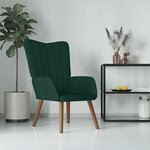 vidaXL Chaise de relaxation Vert foncé Velours
