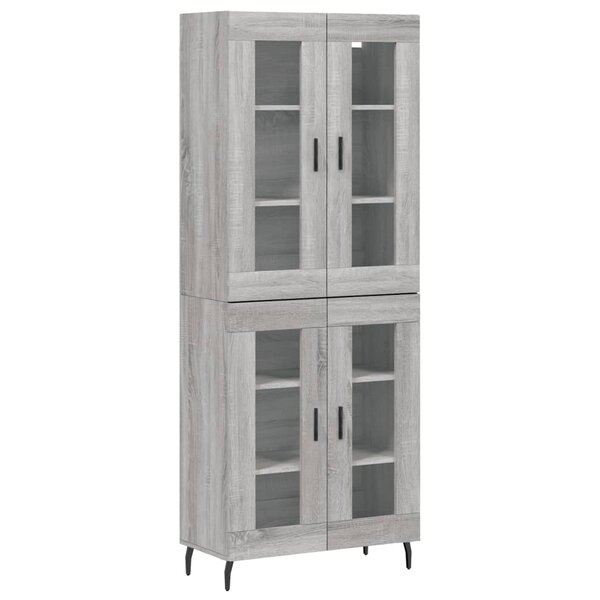 vidaXL Buffet haut Sonoma gris 69 5x34x180 cm Bois d'ingénierie