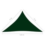 vidaXL Voile de parasol Tissu Oxford triangulaire 4x4x5 8 m Vert foncé