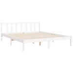 vidaXL Cadre de lit avec tête de lit blanc 160x200 cm bois massif