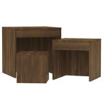 vidaXL Tables gigognes 3 Pièces Chêne marron Bois d'ingénierie