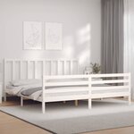 vidaXL Cadre de lit sans matelas blanc 200x200 cm bois massif de pin
