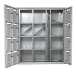 Bloc collectif Leabox  3x4  grade 3  simple face  intérieur  fixation murale  gris clair ral 7035 finition brillante