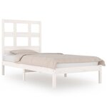 vidaXL Cadre de lit Blanc Bois de pin massif 75x190 cm Petit simple