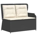 vidaXL Salon de jardin 3 Pièces avec coussins Noir Résine tressée