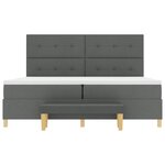 vidaXL Lit à ressort avec matelas et banc Gris foncé 200x200 cm Tissu