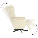 vidaXL Fauteuil inclinable avec repose-pieds crème similicuir