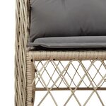 vidaXL Ensemble à manger de jardin coussins 7 Pièces mélange beige rotin
