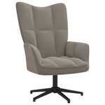 vidaXL Chaise de relaxation Gris clair Velours