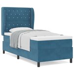 vidaXL Lit Box Spring avec matelas bleu foncé 90x190 cm  en velours