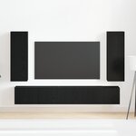 Ensemble de meubles TV vidaXL 5 pièces mural Chêne noir Bois d'ingénierie