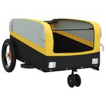 vidaXL Remorque de vélo noir et jaune 30 kg fer