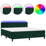 vidaXL Sommier à lattes de lit avec matelas LED Vert foncé 180x200 cm