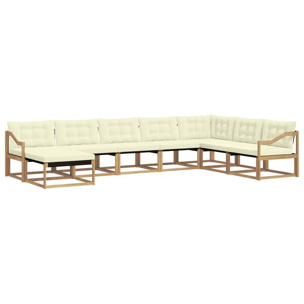vidaXL Ensemble de canapés d'extérieur 8 pc Blanc et crème