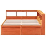 vidaXL Lit bibliothèque sans matelas cire marron 160x200 cm pin massif