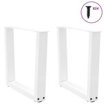 vidaXL Pieds de table basse en forme de V  2 pièces  blanc  60 x (42-43 3) cm  acier