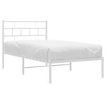 vidaXL Cadre de lit métal sans matelas et tête de lit blanc 100x200 cm
