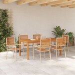 vidaXL Ensemble de salle à manger pour jardin 7 Pièces Beige Poly rotin