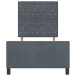 vidaXL Lit à ressorts avec tête de lit Gris foncé 90 x 190 cm Velours