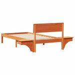 vidaXL Cadre de lit avec tête de lit Brun cire 90 x 190 cm Pin massif