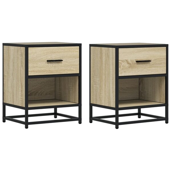 vidaXL Tables de chevet 2 Pièces chêne sonoma 40x31x50 cm bois ingénierie