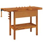vidaXL Établi avec tiroir et étaux 124x52x83 cm Bois massif d'acacia