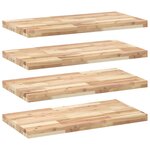vidaXL Étagères flottantes 4 Pièces 60x40x4 cm acacia massif non traité