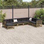 vidaXL Salon de jardin 8 Pièces bois de pin imprégné