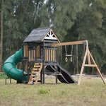 Aire de jeux - Toboggan gris et toboggan tubulaire - Cody