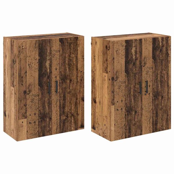 vidaXL Armoires Murailles 2 Pièces Bois ancien 69 5 x 34 x 90 cm