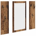 vidaXL Porte-manteau mural Montage mural Bois ancien 96 x 1 5 x 90 cm