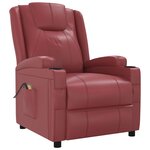 vidaXL Fauteuil de massage électrique Rouge bordeaux Similicuir