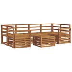 vidaXL Ensemble de canapés d'extérieur 7 Pièces Naturel