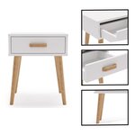 Buffet Luna - blanc  piètement bois