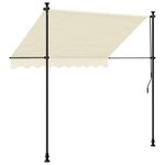 vidaXL Auvent rétractable crème 250x150 m tissu et acier