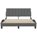 vidaXL Cadre de lit sans matelas Hanko gris foncé 140x190 cm tissu
